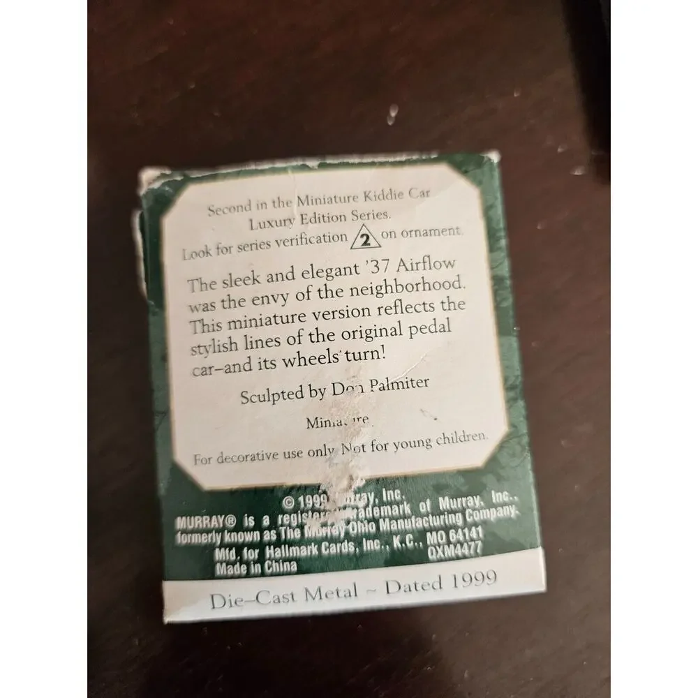 1999 Hallmark Ornament 1937 Steelcraft Airflow By Murray Car Miniature #2 Series